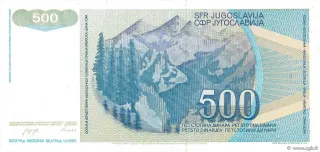 Bosnia and Herzegovina 500 Dinara, 1992 reverse
